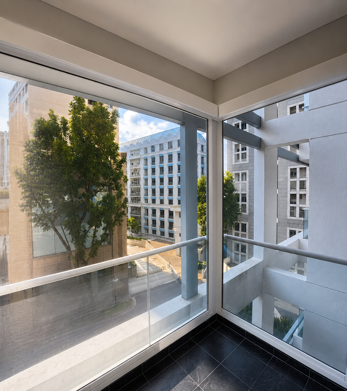Zip Mesh installation for Singapore balcony
